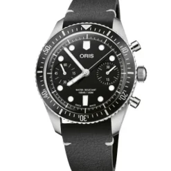 Oris Lederarmband-Divers Sixty-Five Chronograph - 01 771 7791 4054-07 6 20 01