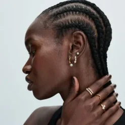 Pandora Ohrringe-Behandelte Süsswasserperle Creolen - 263170C01