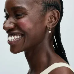 Pandora Ohrringe-Behandelte Süsswasserperle Creolen - 263170C01