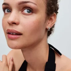 Pandora Ohrringe-Überkreuzte Pavé Creolen - 293150C01