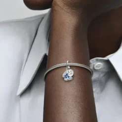 Pandora Charms/Beads-Blauer Schmetterling & Spruch Doppelter Charm - 790757C01