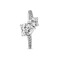 Pandora (Kette mit) Herz-Doppel Herz Funkelnder Ring - 191198C01