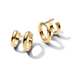 Pandora Ohrringe-Doppelte Huggie Kreolen Ohrringe - 263280C00