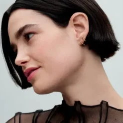 Pandora Ohrringe-Doppelte Huggie Kreolen Ohrringe - 263280C00