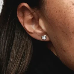 Pandora (Kette mit) Herz-Erhabene Herzen Ohrstecker - 298427C01