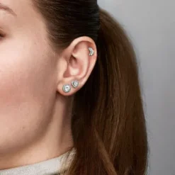 Pandora (Kette mit) Herz-Erhabene Herzen Ohrstecker - 298427C01