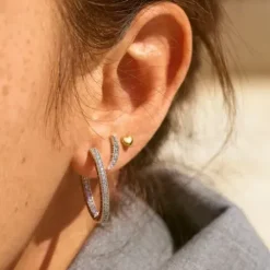 Pandora (Kette mit) Herz-Funkeln und Herzen Creolen - 296319CZ