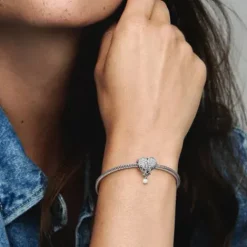 Pandora (Kette mit) Herz-Funkelnde Engelsflügel & Herz Charm - 792980C01