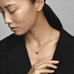 Pandora (Kette mit) Herz-Funkelnder Herzförmiger Strahlenkranz Halskette - 392542C01-45