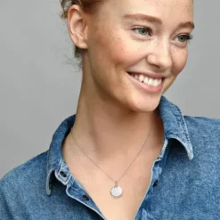 Pandora (Kette mit) Herz-Gravierbarer runder Anhänger - 398610C00