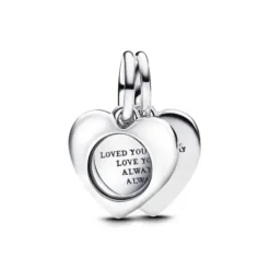 Pandora (Kette mit) Herz-Gravierbares Herz Lupe Doppelter Charm - 793671C00