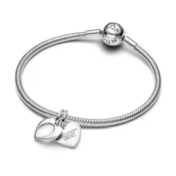 Pandora (Kette mit) Herz-Gravierbares Herz Lupe Doppelter Charm - 793671C00