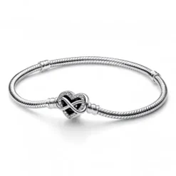 Pandora (Kette mit) Herz-Moments Schlangen Gliederarmband mit Funklendem Unendlichkeits Herzverschluss - 592645C01