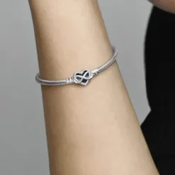 Pandora (Kette mit) Herz-Moments Schlangen Gliederarmband mit Funklendem Unendlichkeits Herzverschluss - 592645C01