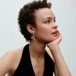 Pandora Ohrringe-Organisch Geformter Kreis & Barocke Behandelte Süsswasserzuchtperlen Ohrhänger - 263263C01