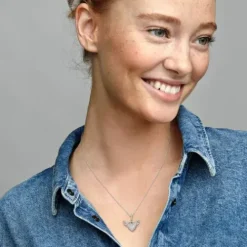 Pandora (Kette mit) Herz-Pavé Herz und Engelsflügel Halskette - 398505C01-45