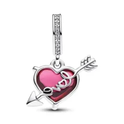 Pandora (Kette mit) Herz-Rotes Herz & Pfeil Murano Glas Charm - 793085C01