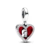 Pandora (Kette mit) Herz-Rotes Herz & Schlüsselloch Doppelter Charm - 793119C01