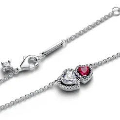 Pandora (Kette mit) Herz-Strahlenkranz Herzen Anhänger Halskette - 393632C01-45