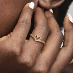 Pandora (Kette mit) Herz-Timeless Wishbone Funkelndes Herz Ring - 169302C01