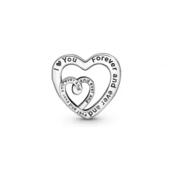 Pandora (Kette mit) Herz-Verschlungene Unendlichkeits Herzen Charm - 790800C00