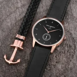 Paul Hewitt Armbänder-Anchor Bracelet Phrep Rose Gold Black - PH-PH-L-R-B