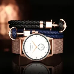 Paul Hewitt Armbänder-Anchor Bracelet Phrep Rose Gold Black - PH-PH-L-R-B