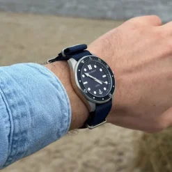 Paul Hewitt Textilarmband (Nato)-Ocean Diver Silber Blau Nato Blue - PH-W-0485