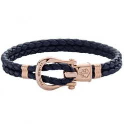 Paul Hewitt Armbänder-Phinity Shackle Bracelet Rose Gold Navy Blue - PH-FSH-L-R-N