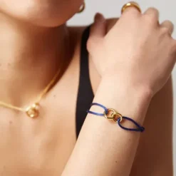 Paul Hewitt Armbänder-Waves Colour Armband Gold Marineblau - PH-FB-0290
