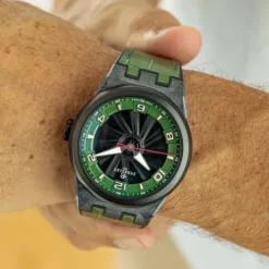 Perrelet Lederarmband-Turbine Carbon Forest Green - A4065/4