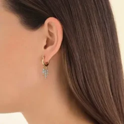 Rosefield Ohrringe-Hängende Perlen Hoops Ohrringe Blau - JEBHG-J816