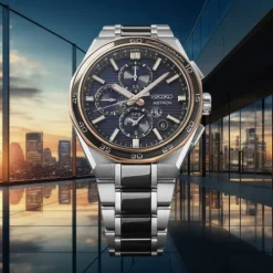 Seiko Metallarmband-Astron GPS Solar Dual Time Chronograph - SSH180J1