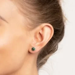 Seinerzeit Ohrringe-Emerald Bambus Ohrstecker - SZA-2990-320