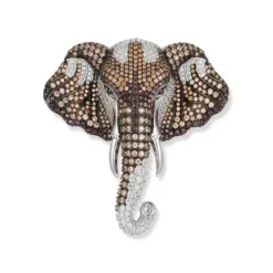 Seinerzeit Anhänger-Kumba Elefanten Anhänger/Brosche - SZA-3990-416