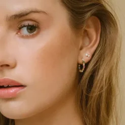 Sif Jakobs Ohrringe-Adria Medio Creolen - SJ-E12235-PXCZ-YG