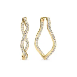 Sif Jakobs Ohrringe-Ellera Waves X-Grande Ohrringe - SJ-E3879-CZ-YG