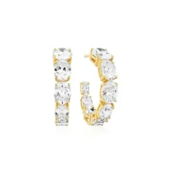 Sif Jakobs Ohrringe-Ellisse Grande Creolen - SJ-E2330-CZ-YG