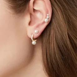 Sif Jakobs Ohrringe-Ponza Piccolo Creolen - SJ-E12350-PCZ-YG