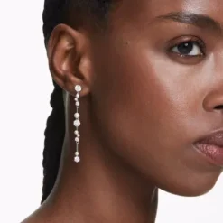 Swarovski Ohrringe-Constella Drop Ohrhänger Kristallperle Rundschliffe Weiss - 5705614