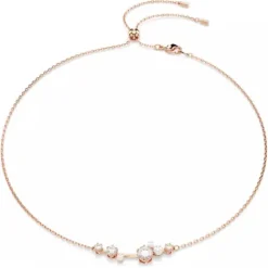 Swarovski Halsketten-Constella Halskette Kristallperle Rundschliffe Weiss Roségold Legierungsschicht - 5729504
