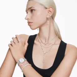 Swarovski Halsketten-Constella Y Halskette Kristallperle Rundschliffe Weiss - 5711830