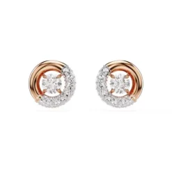 Swarovski Ohrringe-Dextera Ohrstecker Rundschliff Weiss Roségold - 5692258