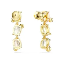 Swarovski Ohrringe-Gema Drop Ohrhänger Asymmetrisches Design Verschiedene Schliffe Mehrfarbig Gold - 5714815