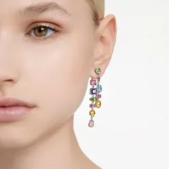 Swarovski Ohrringe-Gema Drop Ohrhänger Asymmetrisches Design Verschiedene Schliffe Lang - 5656417