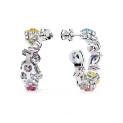 Swarovski Ohrringe-Gema Kreolen Asymmetrisches Design Verschiedene Schliffe Klein Mehrfarbig - 5692412