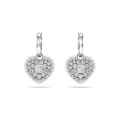 Swarovski (Kette mit) Herz-Hyperbola Drop Ohrhänger Herz Weiss - 5684384