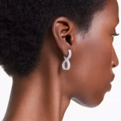 Swarovski Ohrringe-Hyperbola Kreolen Unendlichkeit Weiss - 5684047