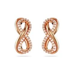 Swarovski Ohrringe-Hyperbola Ohrstecker Unendlichkeit Weiss Roségold - 5684085