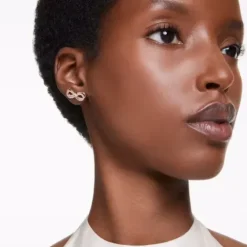 Swarovski Ohrringe-Hyperbola Ohrstecker Unendlichkeit Weiss Roségold - 5684085